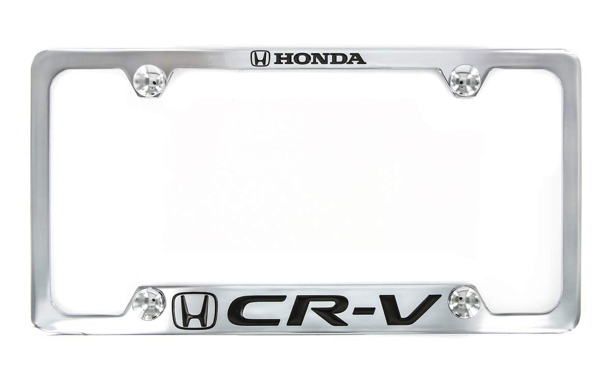 Honda CR-V Chrome Plated Zinc License Plate Frame Holder Bottom Engraved 4 Hole