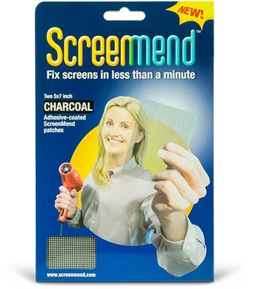 Screenmend Window Screen Repair Kit - 5'X7' Patch Charcoal (2 Patches)