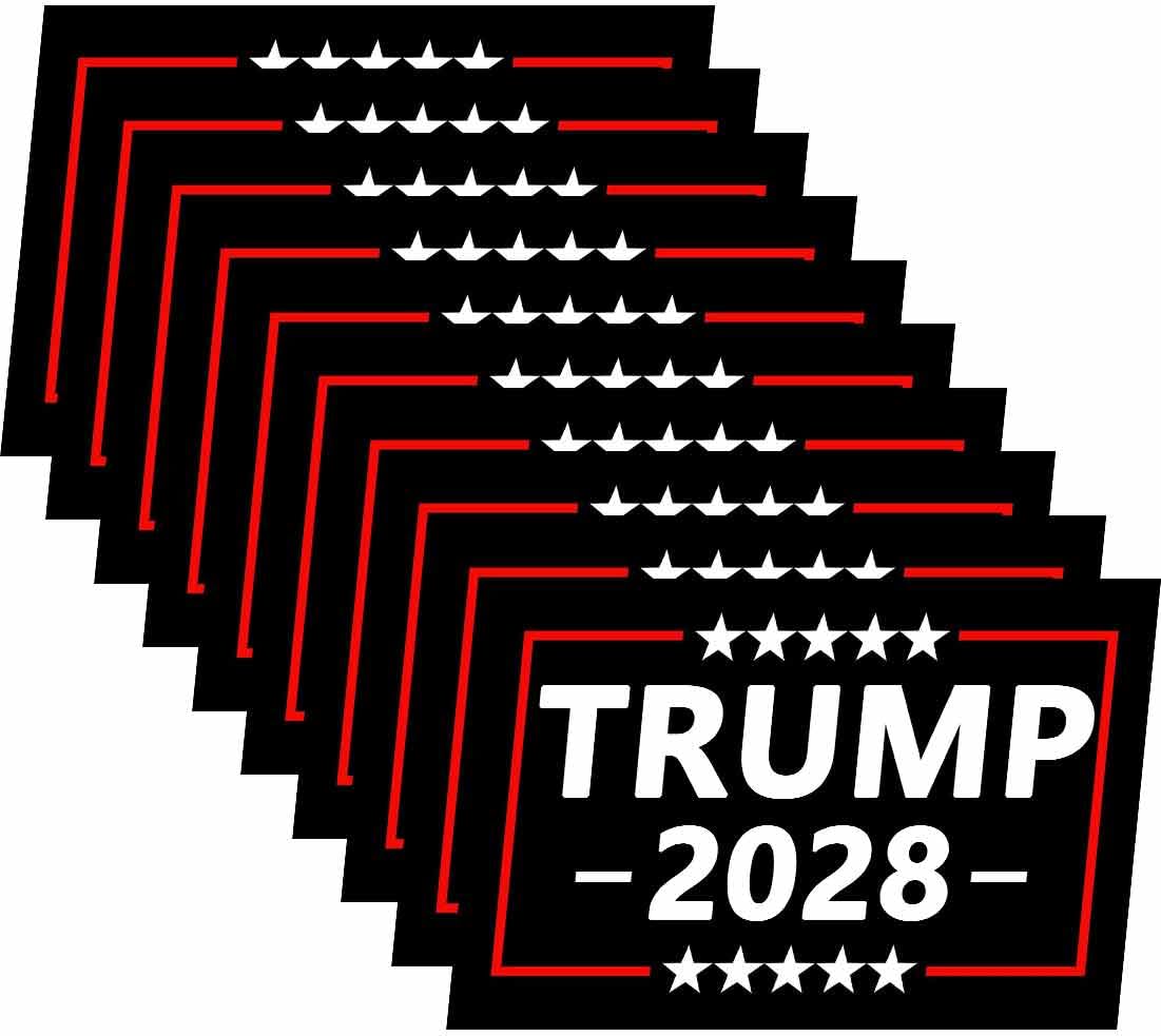 10 Pack Donald Trump 2028 President MAGA Stickers Laptop Bumper Decal Window Waterproof Car Stickers