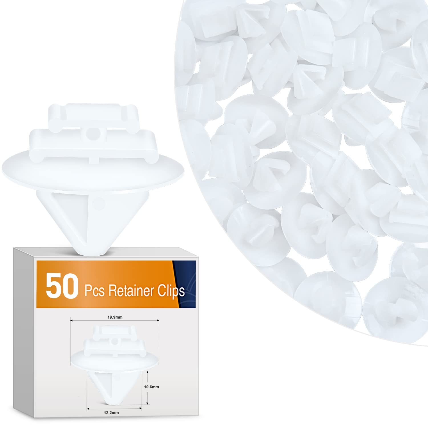 Gooacc 50Pcs Rear Door Body Side Moulding Clips For Jeep Renegade 2015-2020 Fiat Chrysler 68241251Aa 68241251-Aa White Nylon Whe