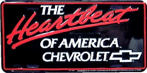 Hangtime The Heartbeat Of America Embossed Metal Auto Tag 6 X 12