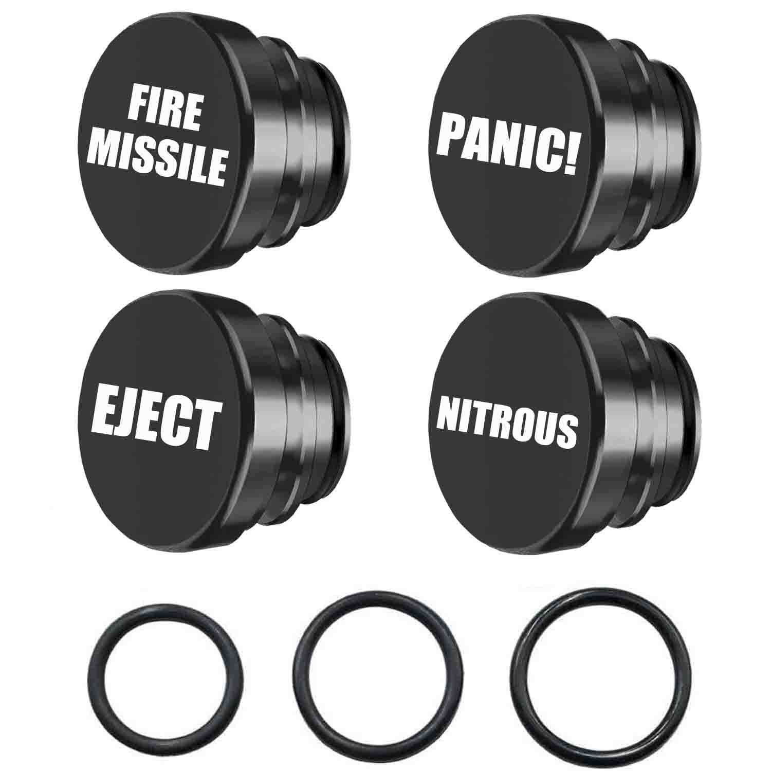 Xjdamz Aluminum Cigarette Lighter Socket Cover Cap. Universal Waterproof Dustproof Plug For Car Power Port Outlet-Black 4Pcs