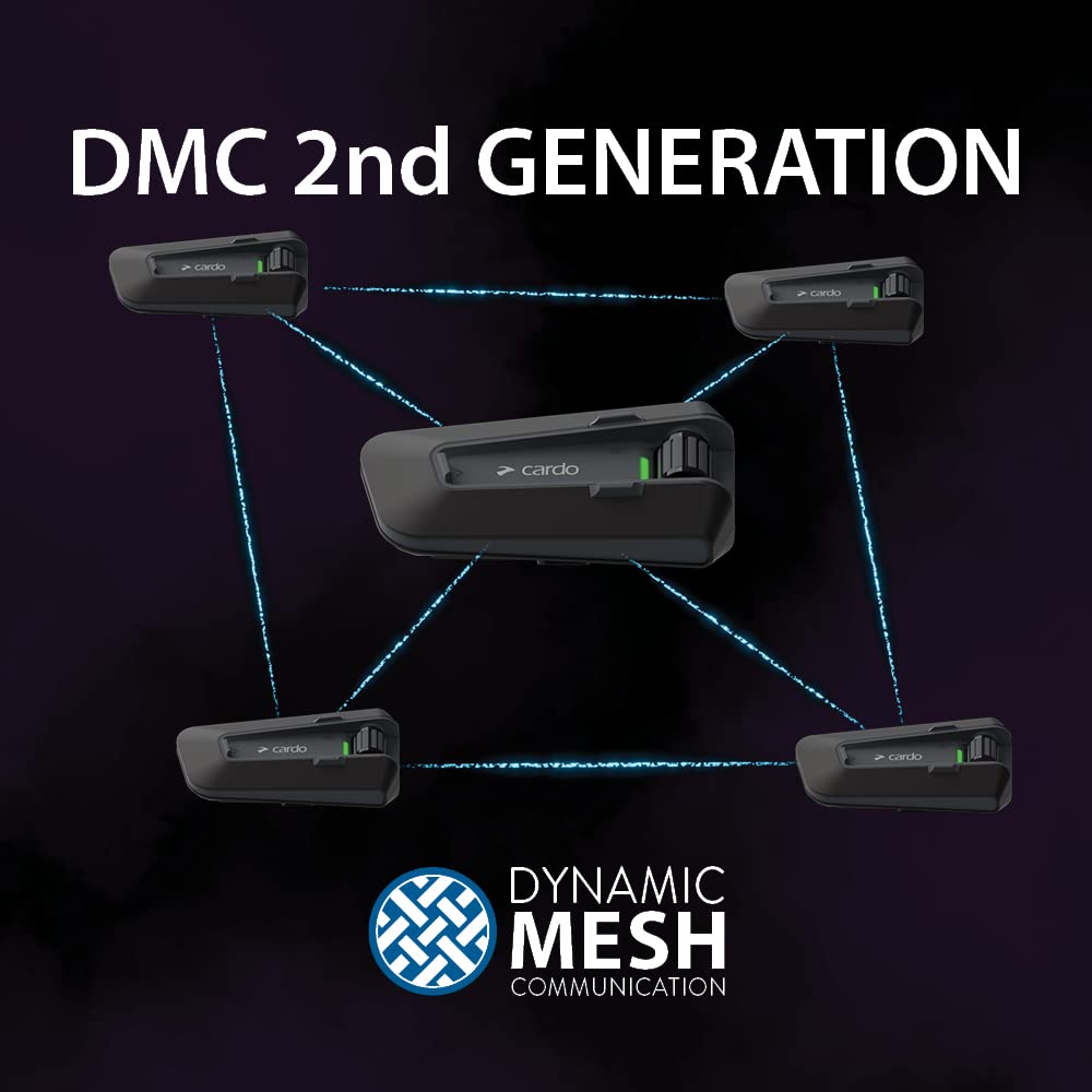 Cardo Packtalk Neo Motorcycle Helmet Communication Intercom System, Waterproof, 2Nd Generation Mesh - Connect Up To 15 Riders, Natural Voice Operation, 40Mm High Definition Speakers - Dual Pack