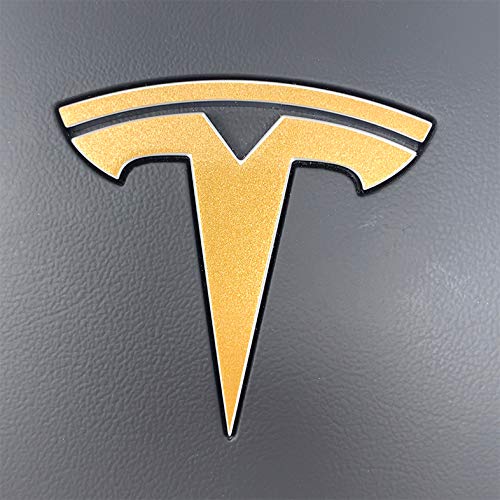 Logo Decal Wrap For Tesla Model Y, 11-Pc Set (Gloss Gold)
