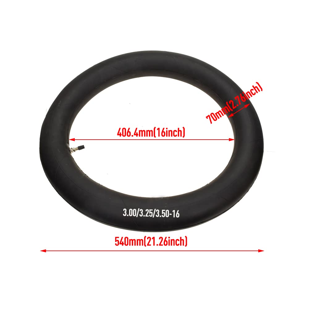 Hiaors 3.00-16 3.25/3.50-16 Motorcycle Inner Tube With Straight Valve Stem For 90/100-16 100/80-16 100/90-16 50Cc 90Cc 110Cc Pit Dirt Bike 16 Inch Tire Replacement Tube 2Pcs