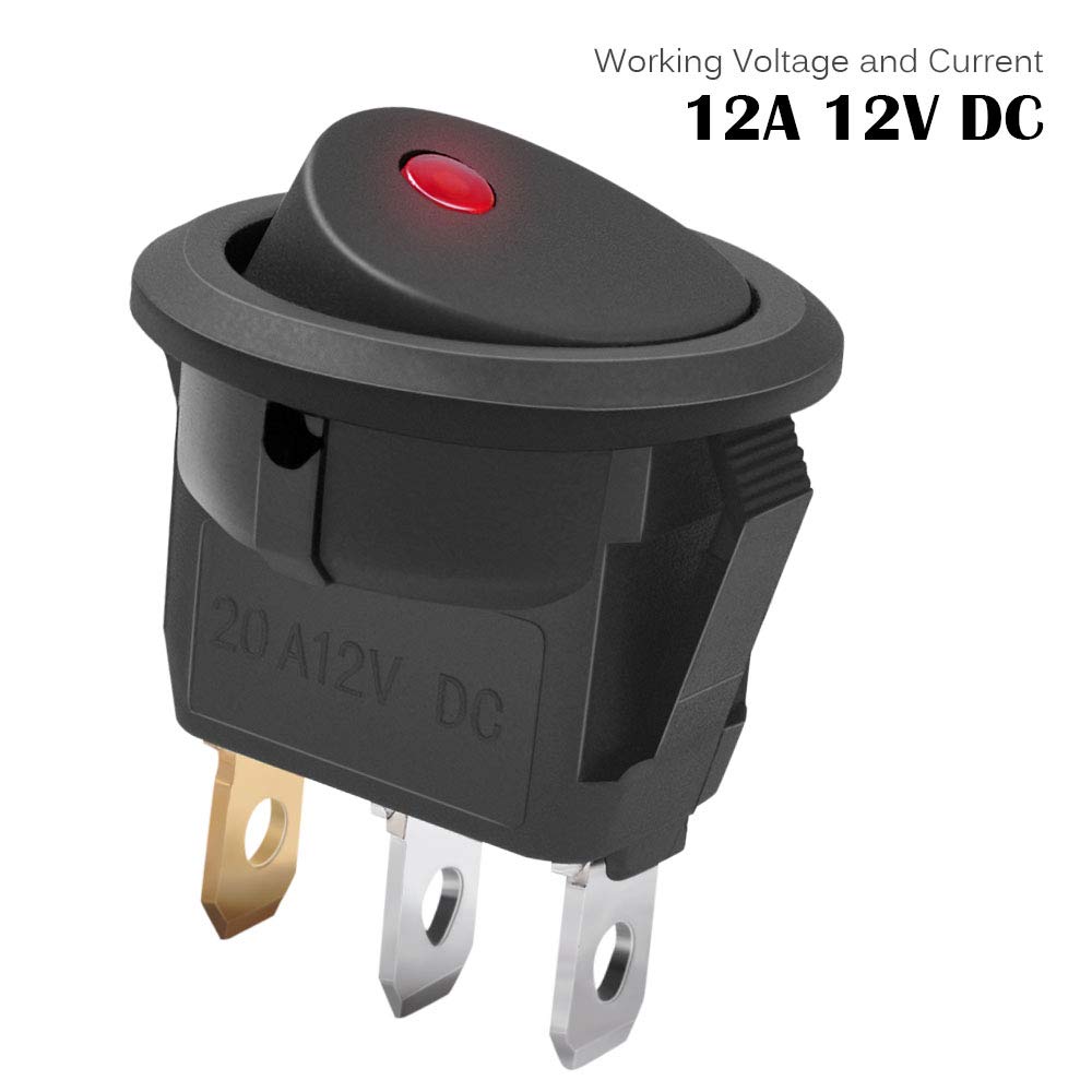 Autoec 10Pcs Car Truck Round Rocker Toggle Switch Light On-Off Control