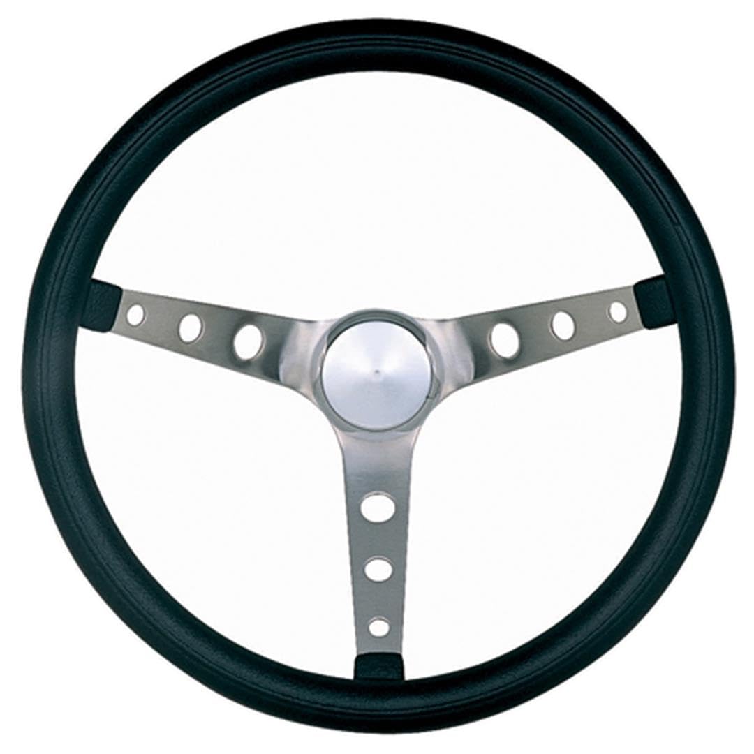 Grant 968-0 Classic Nostalgia Style Steering Wheel With Black Foam Grip And Brushed Stainless Spokes