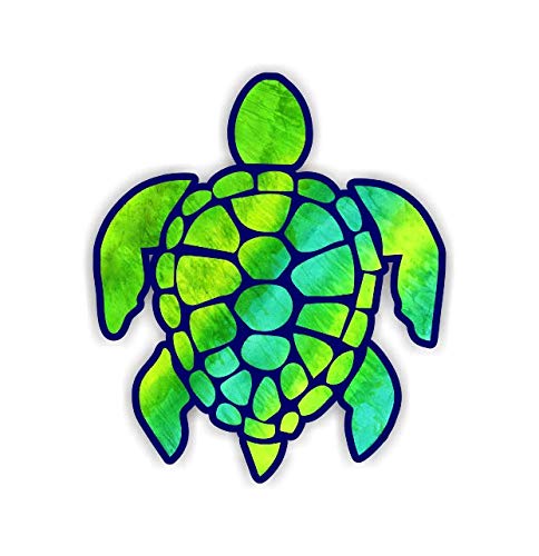 Vinyl Junkie Graphics 3 Inch Sea Turtle Sticker For Laptops Cupstumblers Cars And Trucks Any Smooth Surface (Green-Yellow)