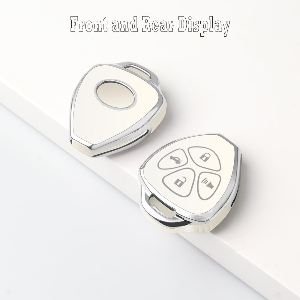 Qbuc For Toyota Key Fob Cover With Keychain,Car Key Case Fit For Toyota 2007-2011 Camry| 2008-2013 Avalon Corolla |2009-2016 Ven