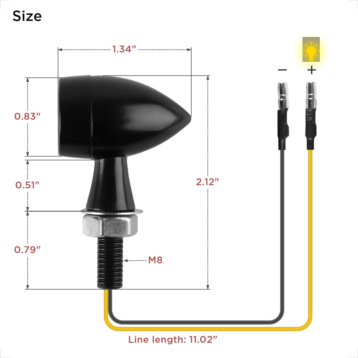 Evermotor Mini Bullet Motorcycle Turn Signals - Universal Led Blinker Lights, Waterproof Front And Rear Indicators For Harley, Dirt Bike, Yamaha, Honda, Cafe Racer, Cruiser - Amber Light, 4Pcs
