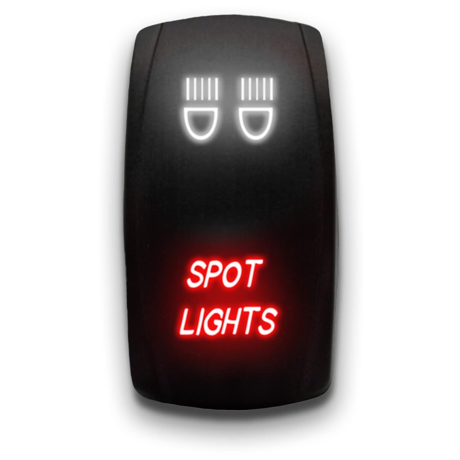 Spot Lights - White/Red - Laser Etched 5-Pin Double Pole Single Throw Maintained On-Off Dpst Toggle Switch 20A 12V