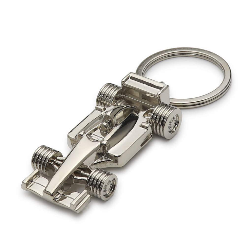Adkeyfod 3D F1 Race Car Keychain | Driver Keyfob Gift For Father Husband Boyfriends, Metallic, Medium
