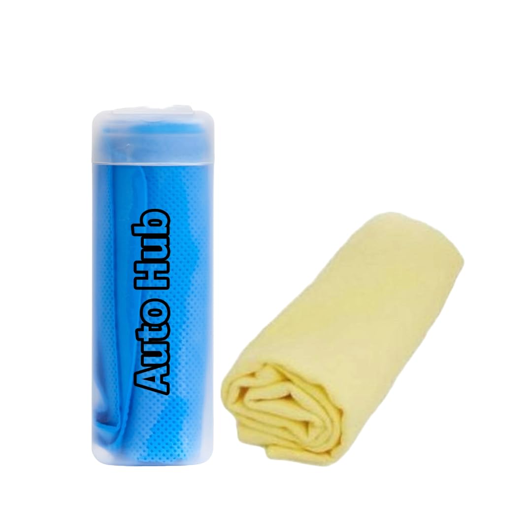 Auto Hub Car Cleaning Leatherette Chamois Cloth  Small, Material: Chamois Leather, 1 Unit, Color: Mix