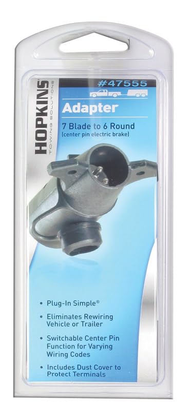 Hopkins 47555 7 RV Blade to 6 Pole Round Adapter