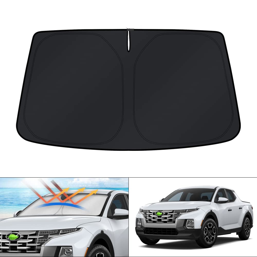 Kust Windshield Sun Shade For Hyundai Santa Cruz 2022 2023 2024 Window Sunshade Sun Visor Protector Foldable Blocks Uv Rays Keep