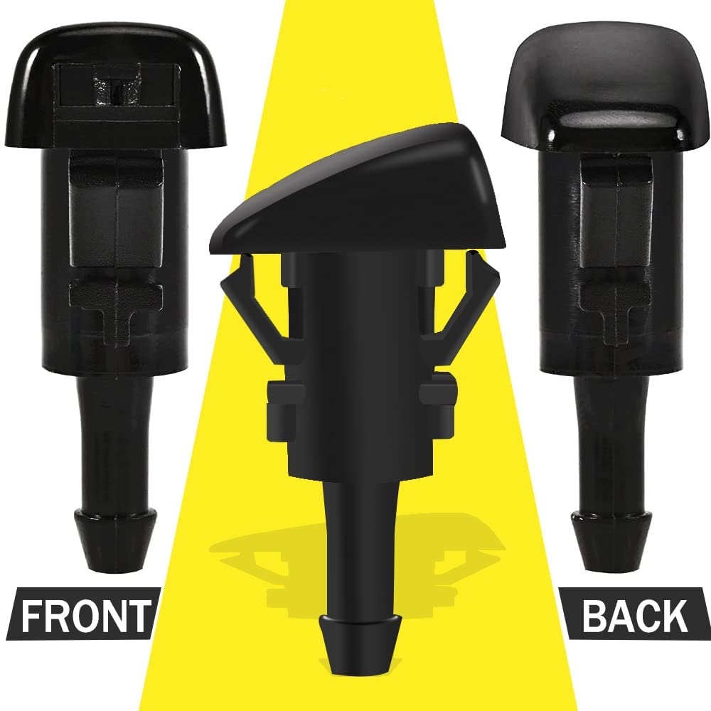 2 Pcs Front Windshield Washer Nozzles, Washer Spray Jet Kit Fit For Chrysler, Dodge, Replaces Oem #: 4805742Ab / 5113049Aa / 55077460Aa / 5303833Aa / 5116079Aa