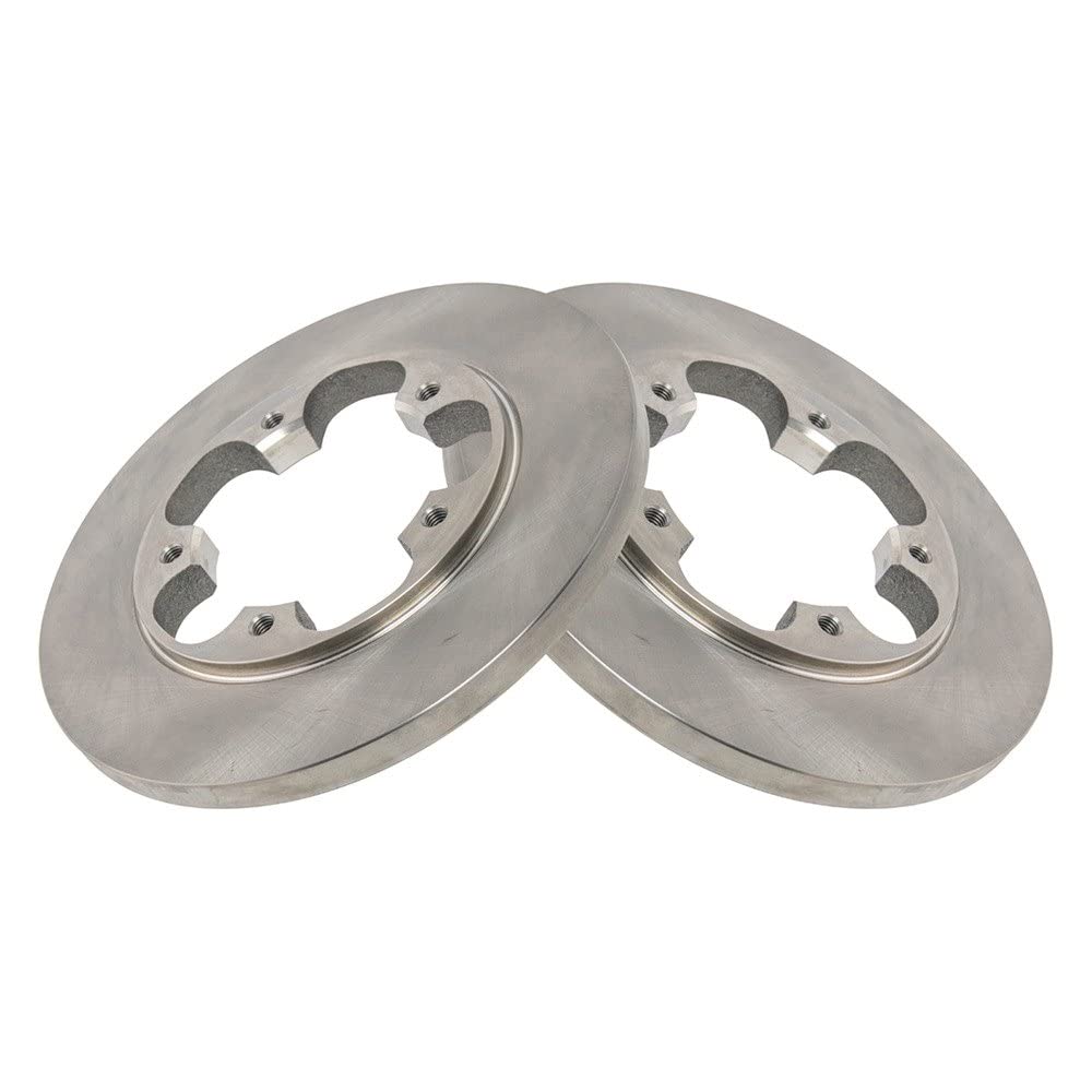 Trq Rear Brake Rotors Set Solid Compatible With 2015-2019 Ford Transit-150 Transit-250