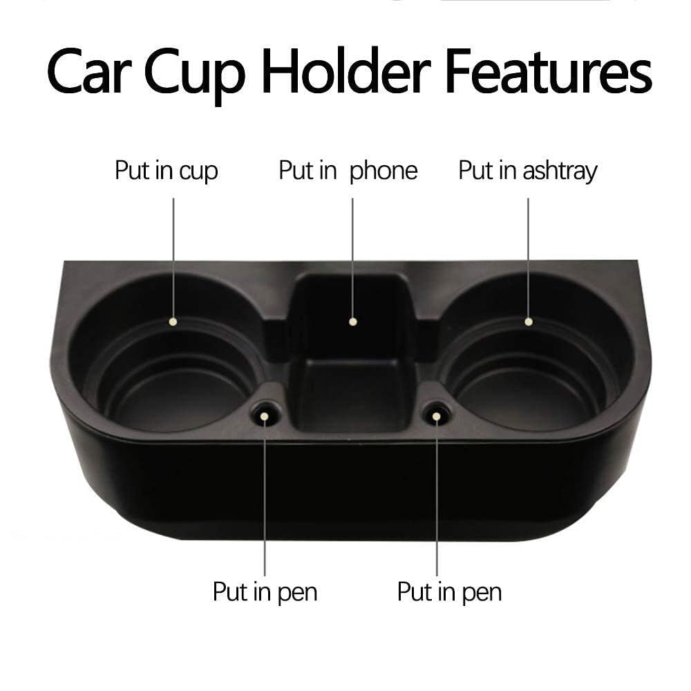 Heart Horse Cup Holder Portable Multifunction Vehicle Seat Cup Cell Phone Drinks Holder Box Car Interior Organizer (Black)