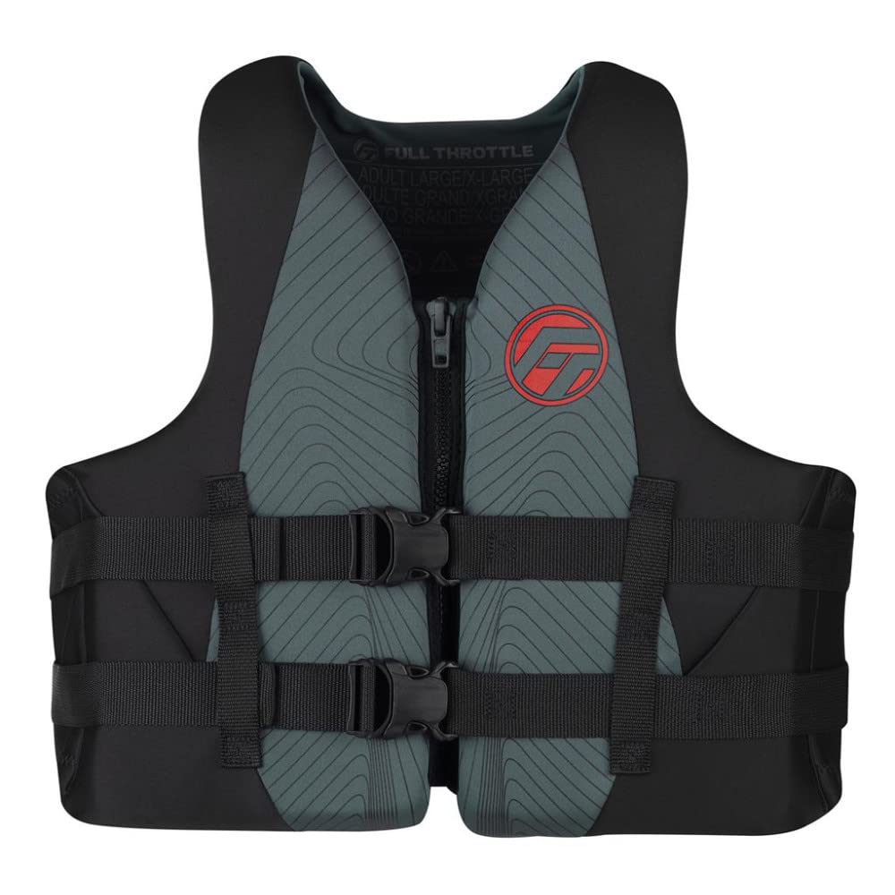 Full Throttle Adult Rapid Dry Neoprene Life Jacket, S/M, Grey