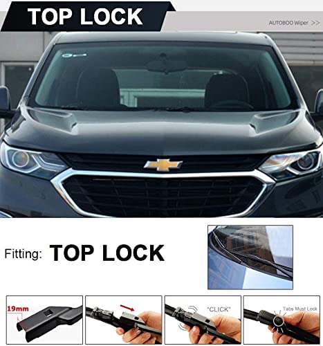 AUTOBOO Windshield Wiper Blade Set for Buick Encore & Chevy Trax 2013-2021, 26+14, Original Equipment, 1 Year Warranty