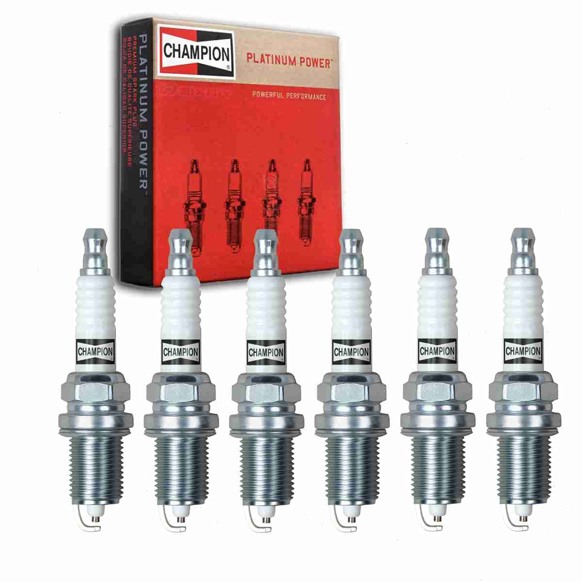 6 pc Champion Platinum Spark Plugs compatible with Jeep Liberty 3.7L V6 2002-2012