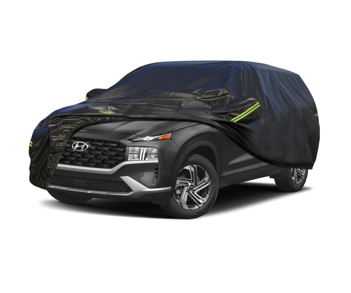 Koukou Waterproof Suv Car Cover Suitable For Hyundai Santa Fe From 2006 To 2025, 7 Layers Windproof All Weather Waterproof Outdo