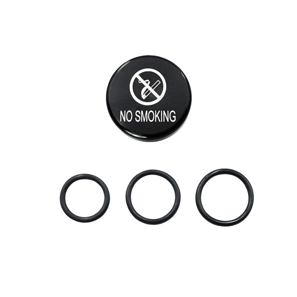 Aluminum Cigarette Lighter Socket Cover Cap. Universal Waterproof Dustproof Plug For Car Power Port Outlet(Black-No Smoking)