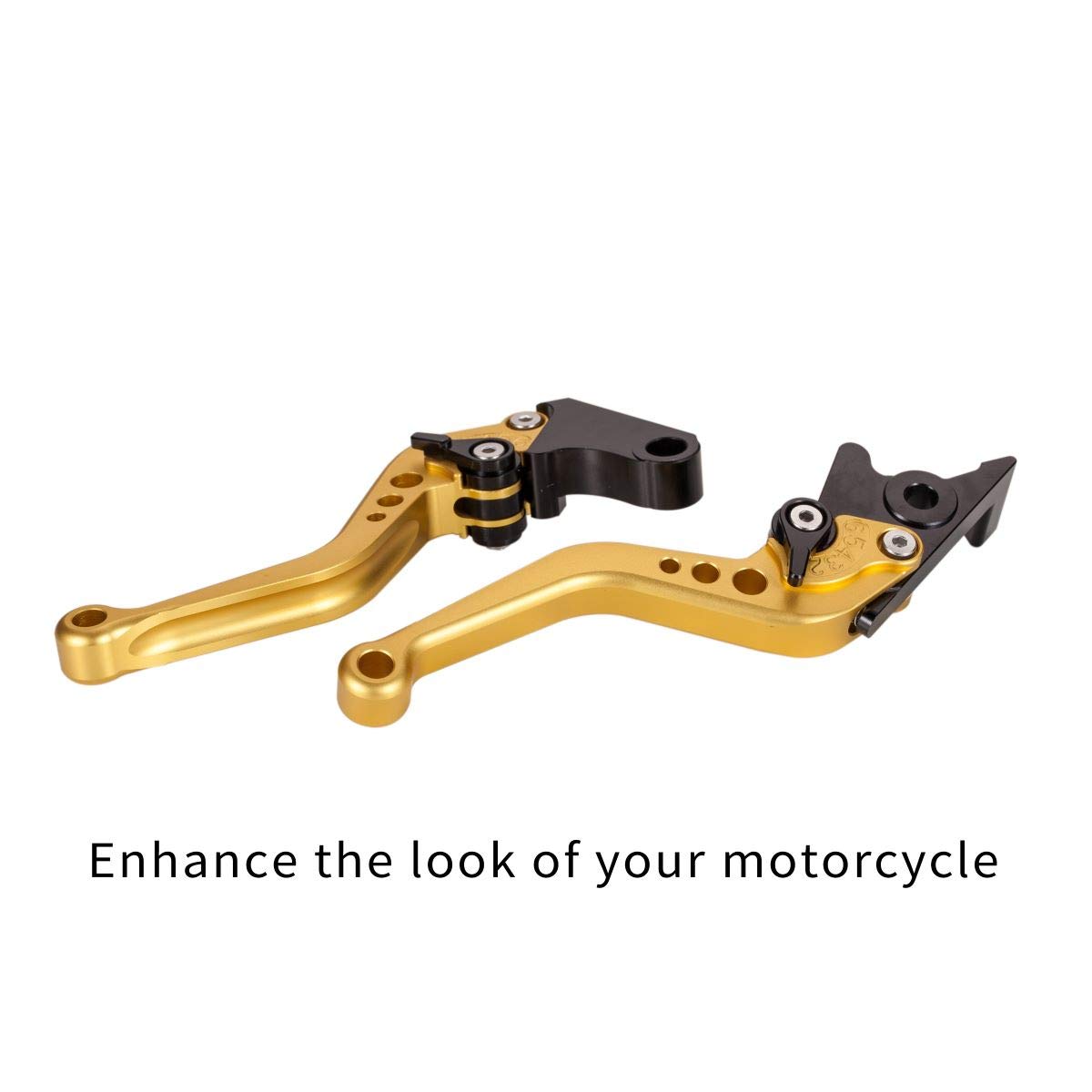 Hopider Short Brake Clutch Levers Compatible With Grom Msx125 2014-2019, Cbr250R 2011-2013, Cbr300R/Cb300F/Fa 2014-2019, Cb400F/Cb400R 2013-2015, Cbr500R/Cb500F/X 2013-2019, Monkey 125 2018-2019,Gold