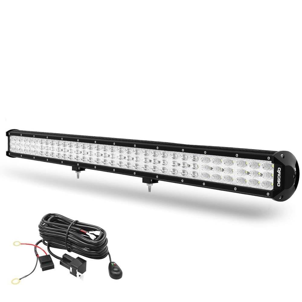 Oedro 32 Inch Led Light Bar 32 Inch Tri-Row Led Light Pod Spot Flood Combo For Off Road Lights Led Truck Boat Lighting Fit For T