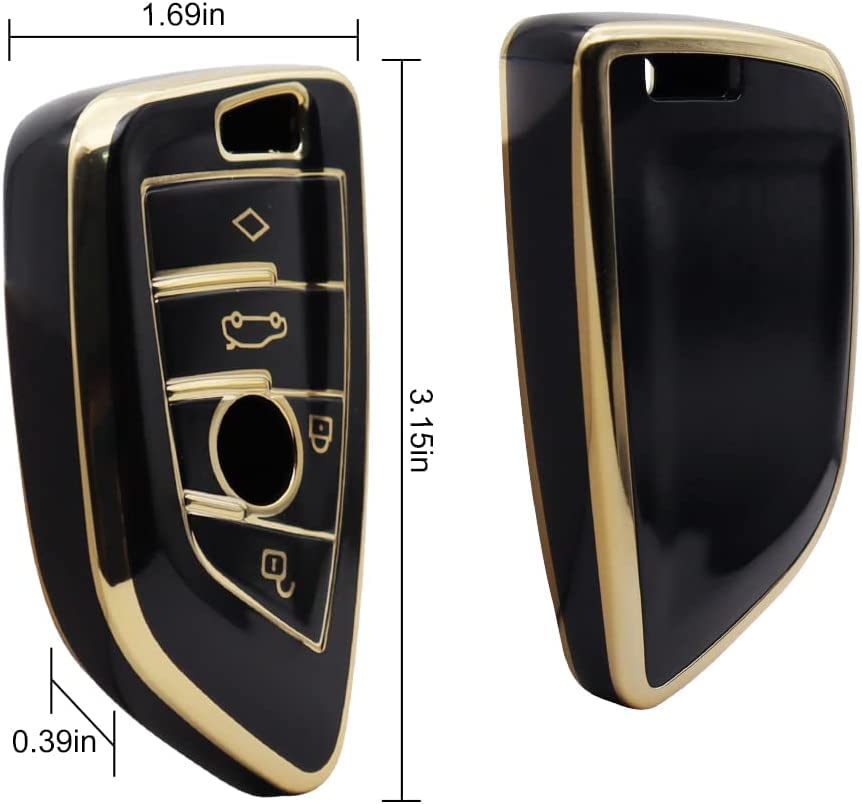 Elegananccy For Bmw Key Fob Cover Key Case Shell Rings For Bmw 2 5 6 7 Series X1 X2 X3 X5 X6 X7 Premium Anti-Dust Anti-Break Pro