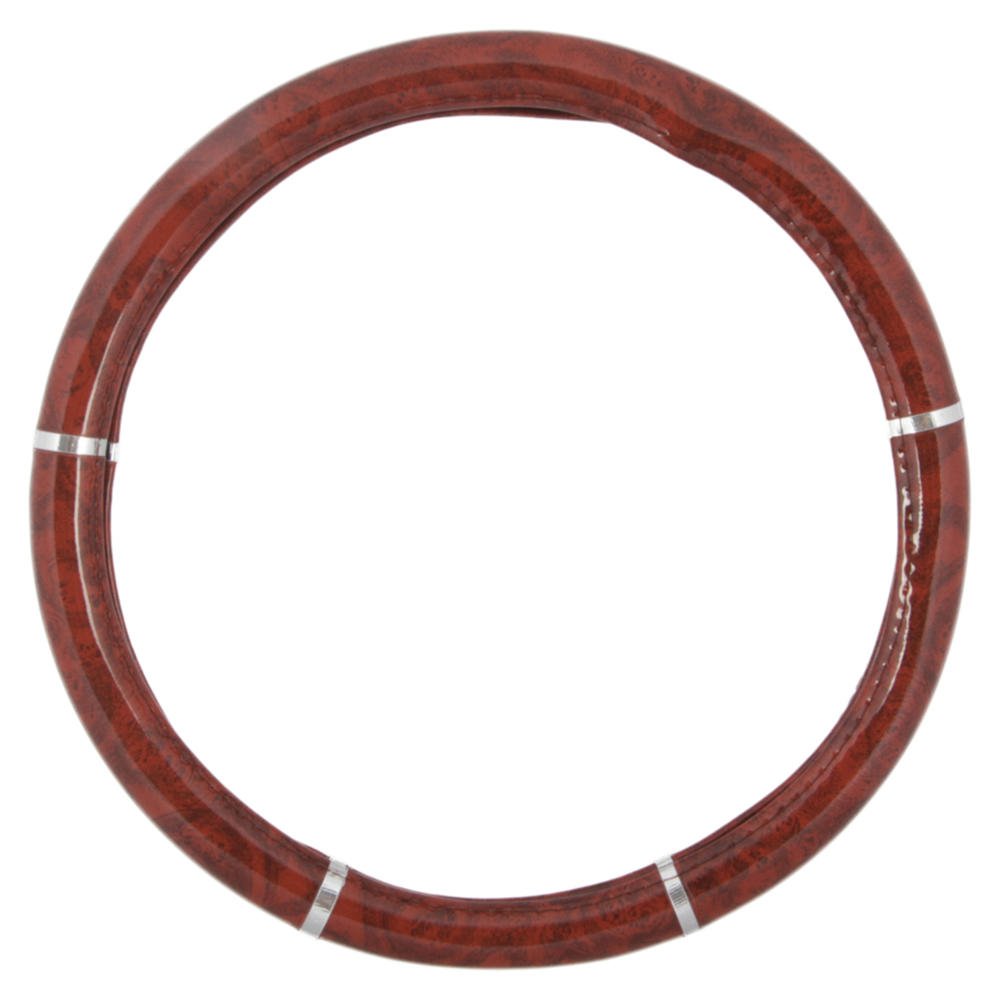 BDK Dark Wood Grain Car Steering Wheel Cover, Standard 15 inch Size, Made to Fit Most Auto Truck Van SUV