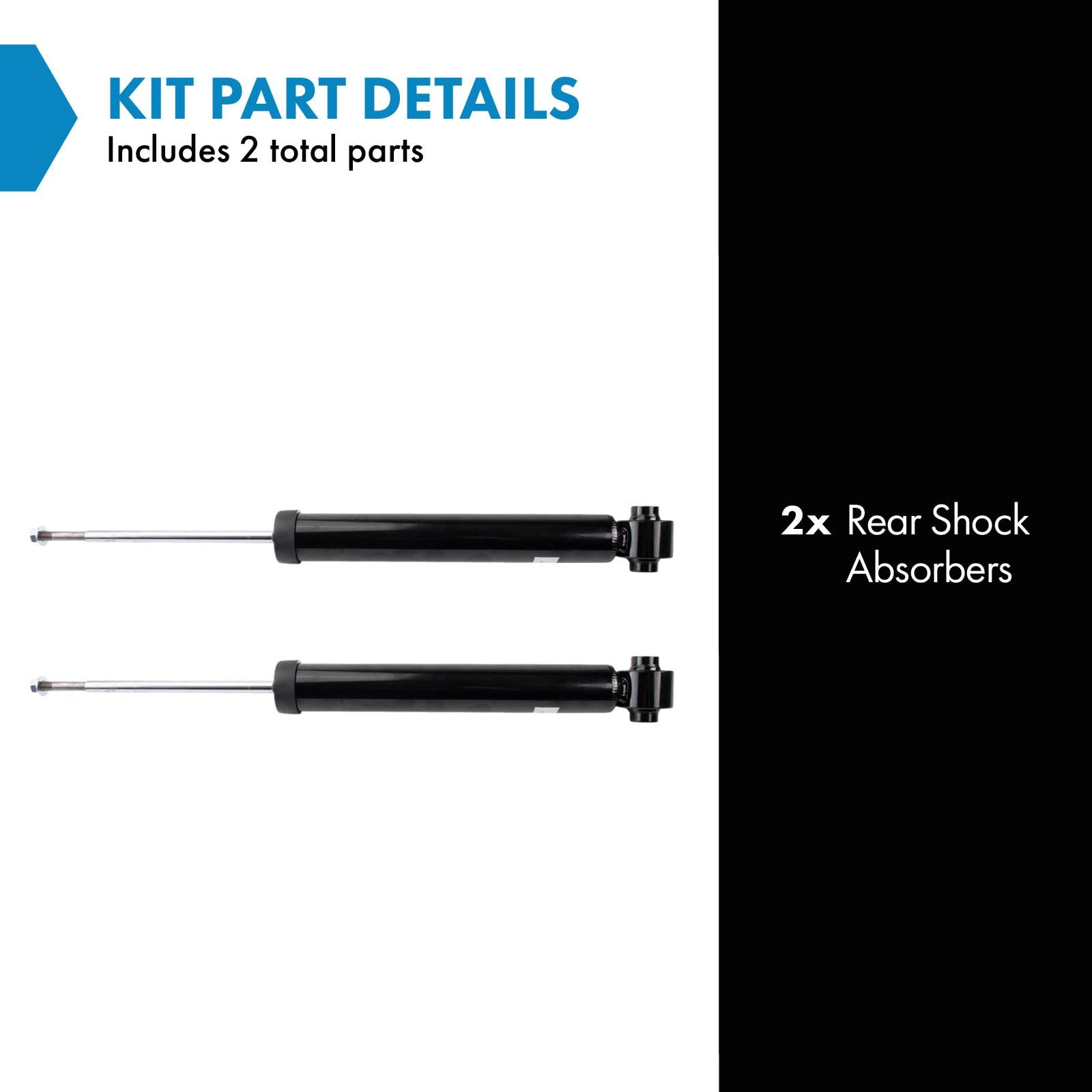 Trq Rear Shock Absorber Set Compatible With 2018 Buick Regal Sportback 2016-2022 Chevrolet Malibu