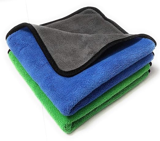 QNJL Microfiber Cloth Towel 500 GSM, 40x40 Pack of 2, for Cycle Car Bike Automobile Dust Exterior Parts Bonut Surface Components