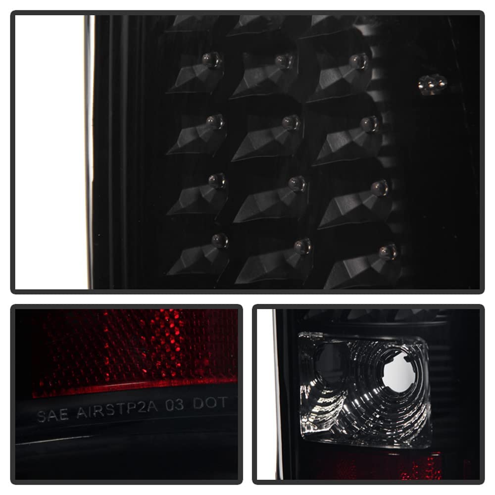 Acanii - For Black Smoke 1999-2002 Chevy Siverado 1500 Gmc Sierra Led Tail Lights Brake Lamps
