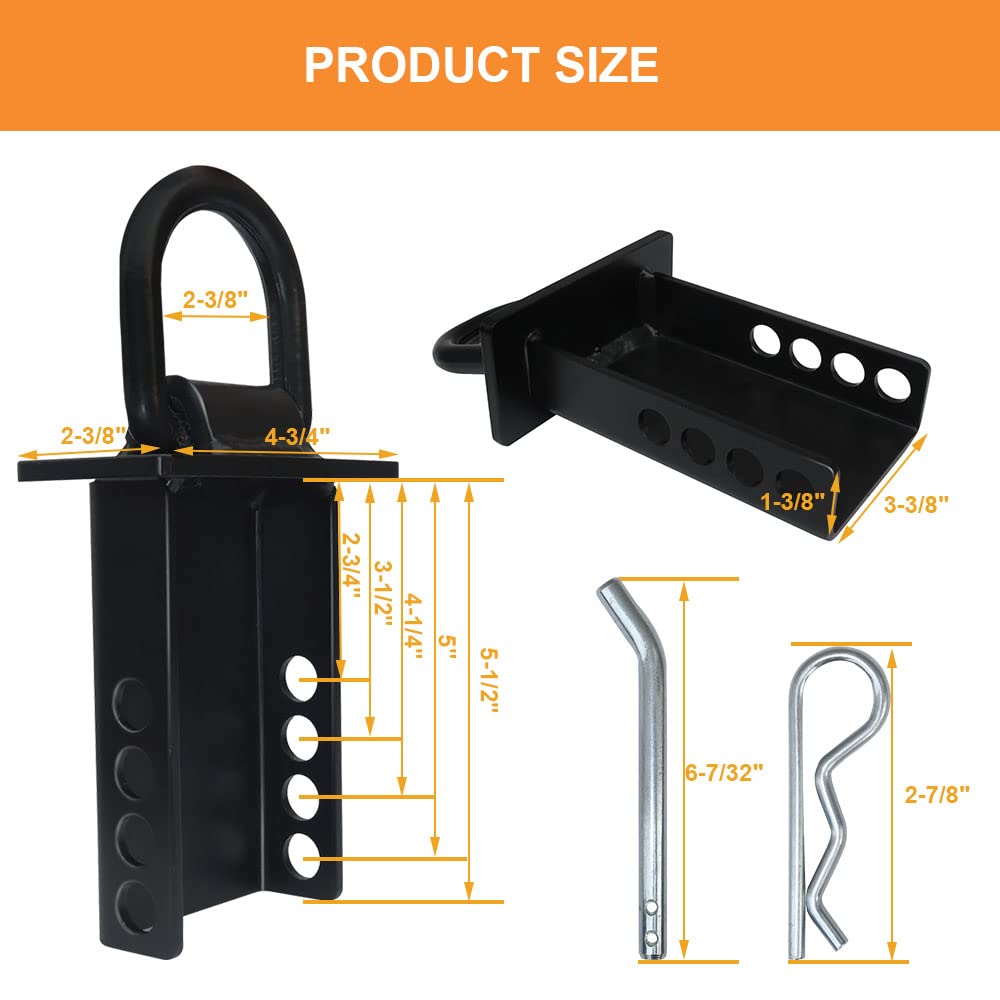 lifgarfe 4PCS 16200lbs Trailer Stake Pocket D Ring Tie Downs Fit for Flated Trucks and Trailers with Standard 2'' x 4'' Stake Po