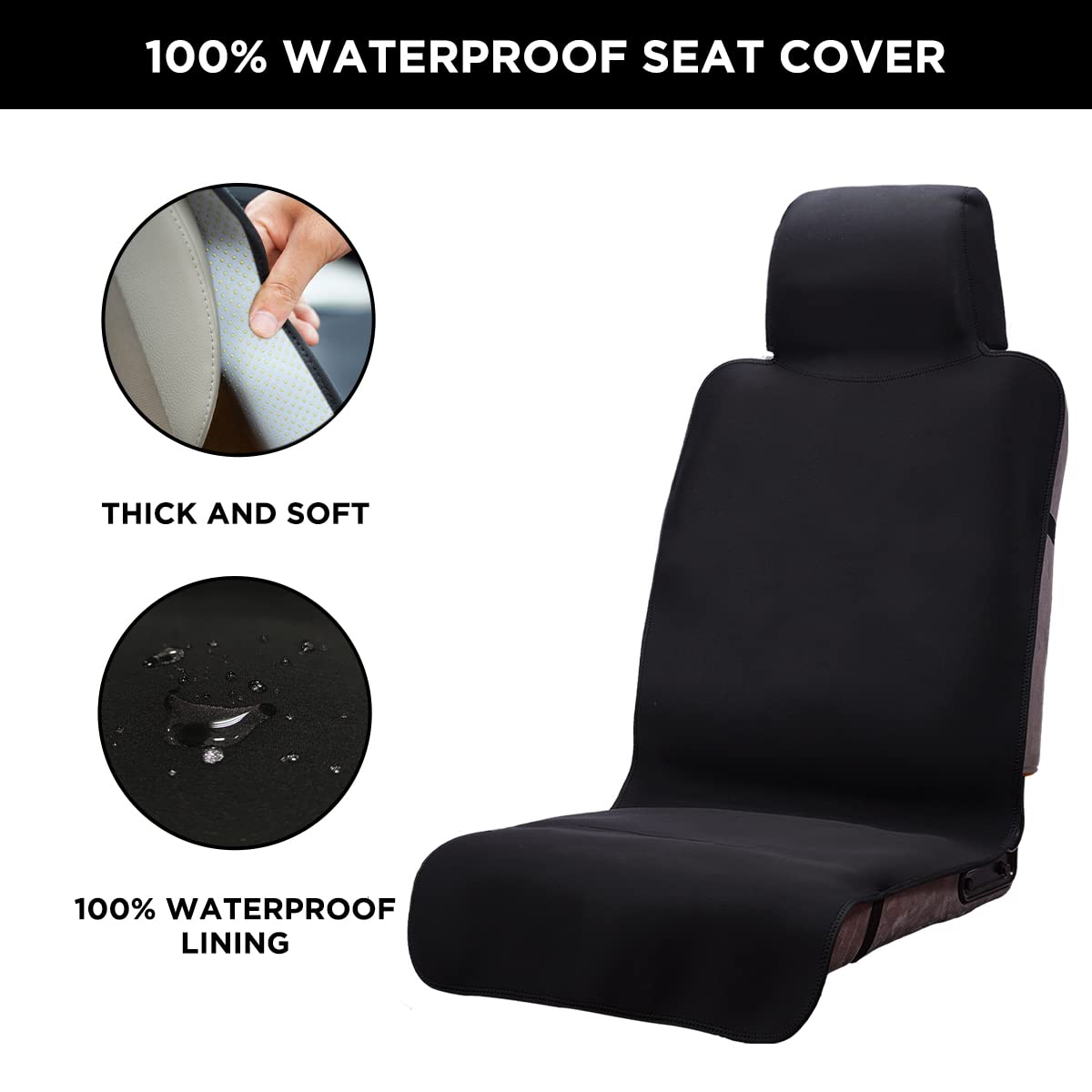 DREAMANIA Waterproof Seat Cover, 2pcs Upgraded Sweat Carseat Protector, Perfect for Universal Anti-Slip Car Truck SUV Seat, Idea
