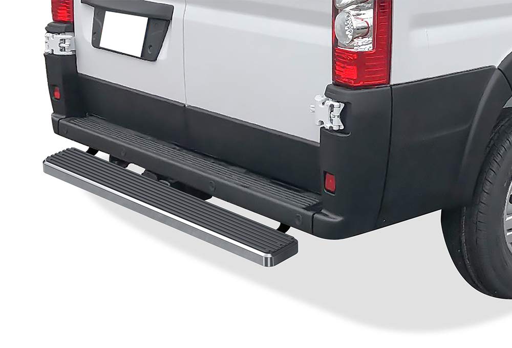 APS Rear Step Bar 5in Silver Compatible with Ram Promaster 2014-2025 Full Size Van (Nerf Bars Side Steps Side Bars)