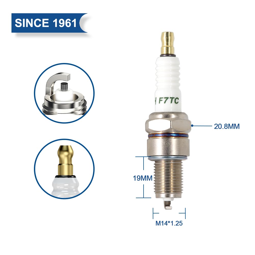 Pk2 Torch F7Tc Spark Plug Replace For Ngk 3785 Bp7Es Spark Plug, Compatible With Gx120 160 200 240 270 340 390 Generator Lawnmow