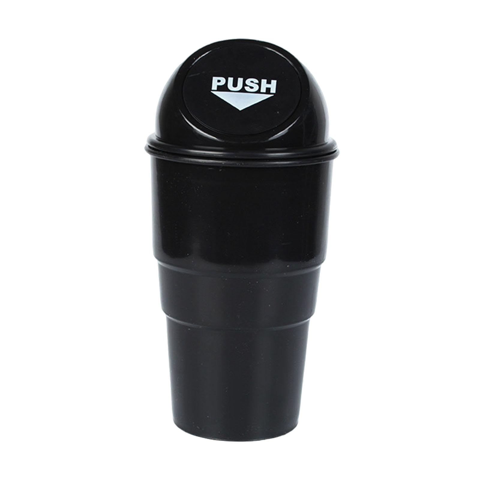 ECOMISTIQ Generic Car Cup Holder Trash Can with Lid Garbage for SUV Truck Black | Cans & Wastebaskets Household Supplies Cleanin