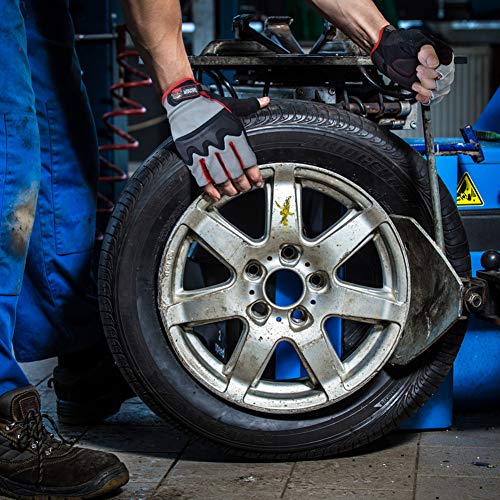 Grease Monkey Mens Pro Gloves Grease Monkey Fingerless Large, Grey/Black, Large 1 Pair Us