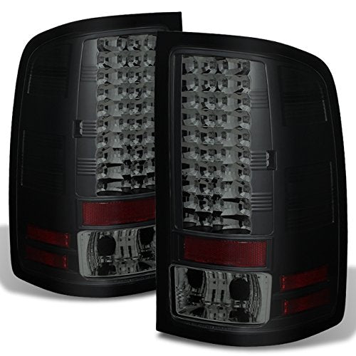 Akkon - For 07-13 Sierra 1500 07-14 Sierra 2500Hd 3500Hd Black Smoke Led Tail Lights Brake Lamps Replacement