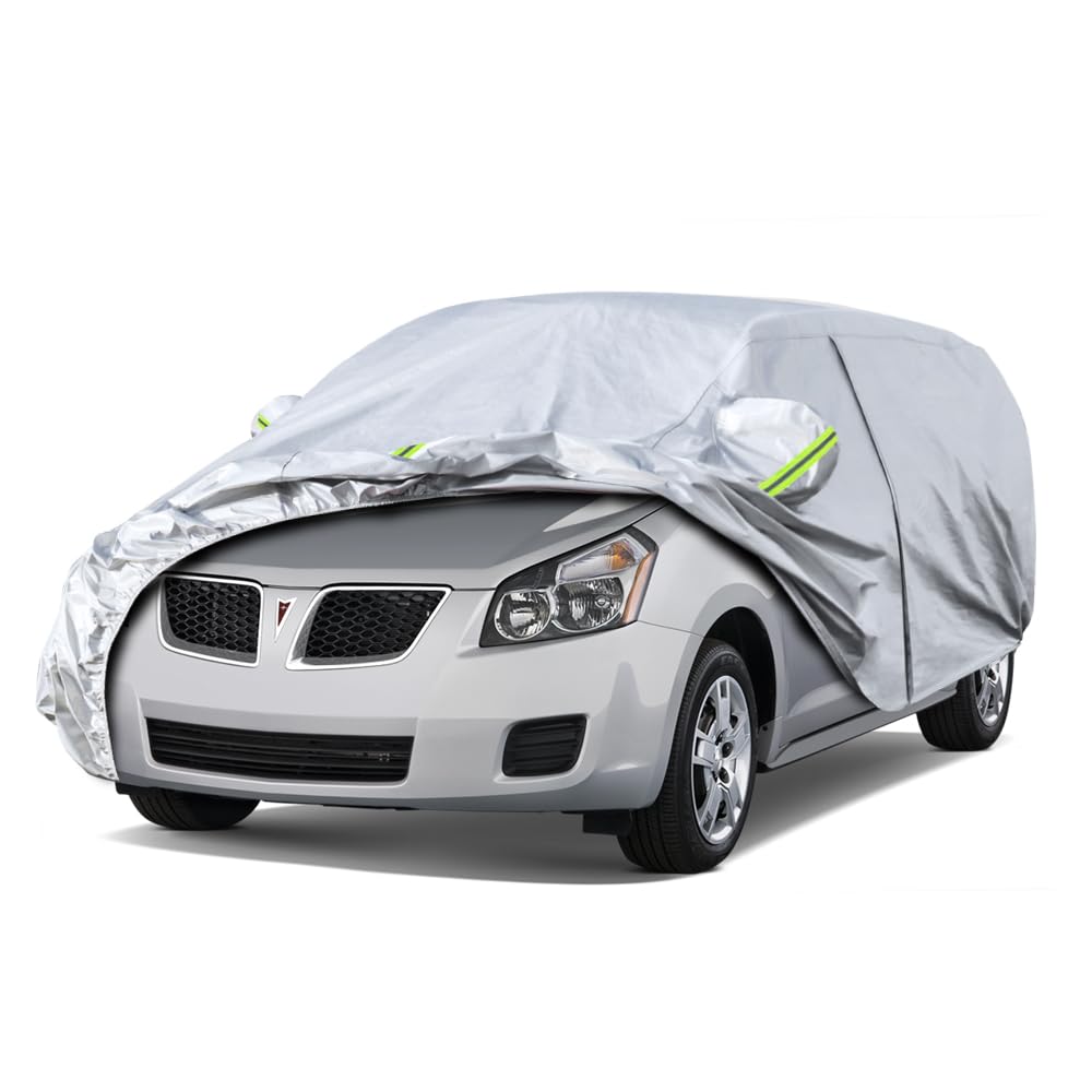 Kaugung 6 Layers Car Cover Custom Fit Pontiac Vibe (2002-2008), Waterproof All Weather Resistant Outdoor Indoor Sun Rain Dust S 
