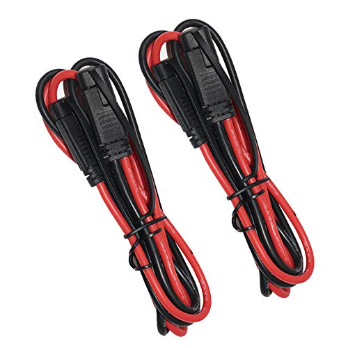 [2 Pack] Sparking 3Ft 12Awg Sae To Sae Extension Cable 2Pin Bullet Quick Connect Heavy Duty Wire Harness With Waterproof Cap(3Ft)