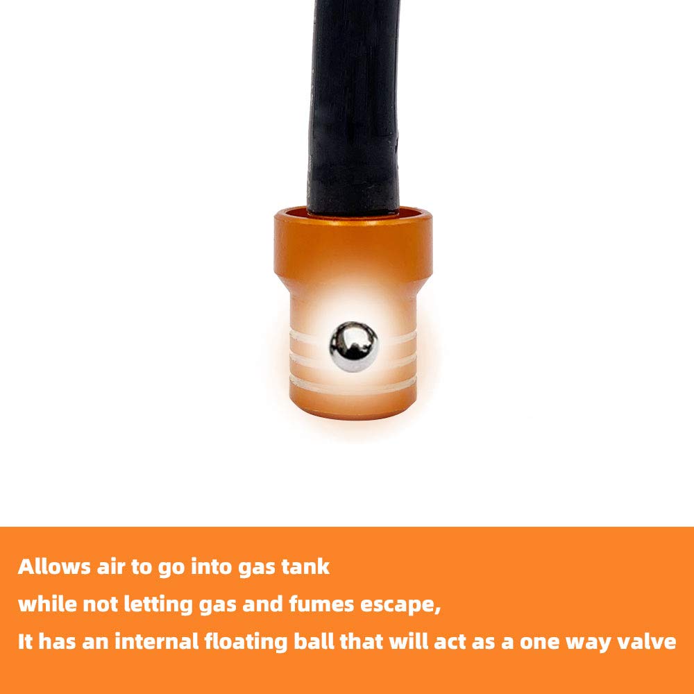 Cnc Billet Gas Fuel Cap Air Vent Hose Tube Breather For Motorcycle Motocross Pit Dirt Bike (Orange-1)