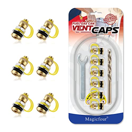 Magicfour Fuel Gas Can Vent Caps, 6 Pack Fuel Gas Tank Vent Caps Gas Can Replacement Vent Plug Gas Jug Vent Caps For Gas Fuel Wa