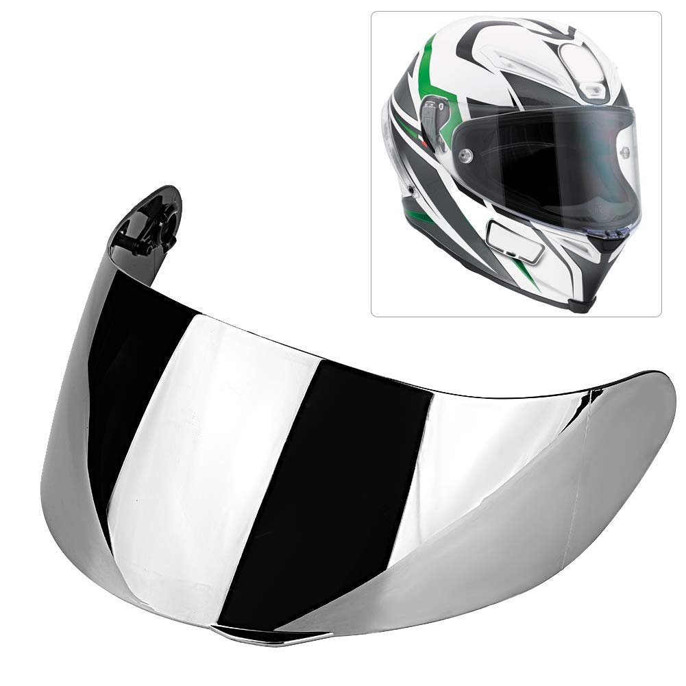 Qiilu Motorcycle Wind Helmet Lens Visor Full Face Fit For Agv K1 K3Sv K5(Sliver)
