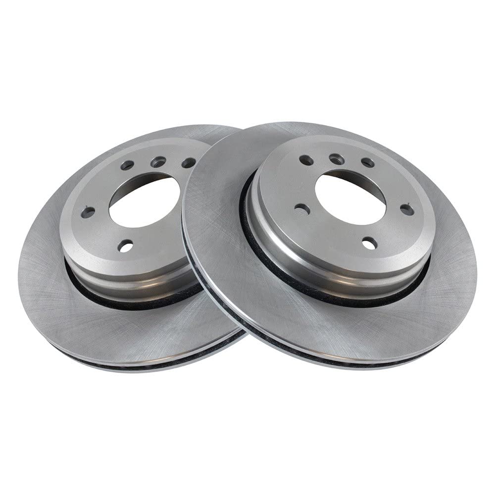 Trq Rear Brake Rotors Set Vented Compatible With 2004-2007 Bmw 525I 2008-2010 528I 530I