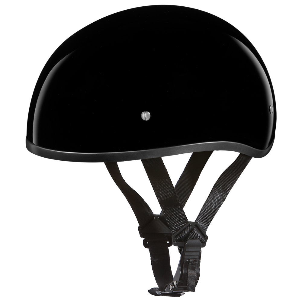 Daytona Helmets Half Skull Cap Motorcycle Helmet - Dot Approved Hi-Gloss Black] 2Xl]