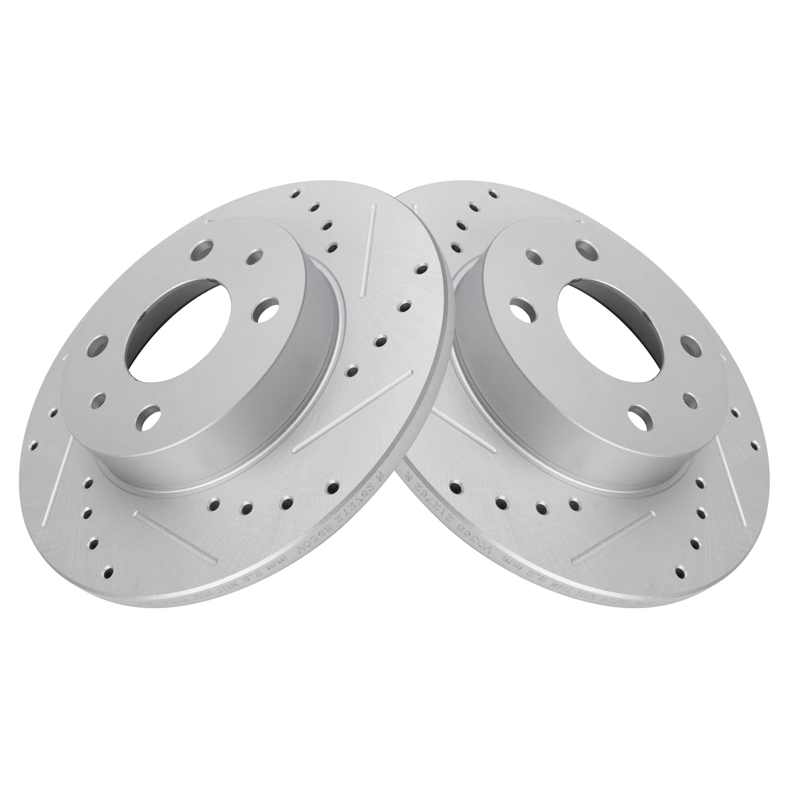 Trq Rear Performance Brake Rotors Set Premium G-Coated Compatible With 2012-2019 Fiat 500