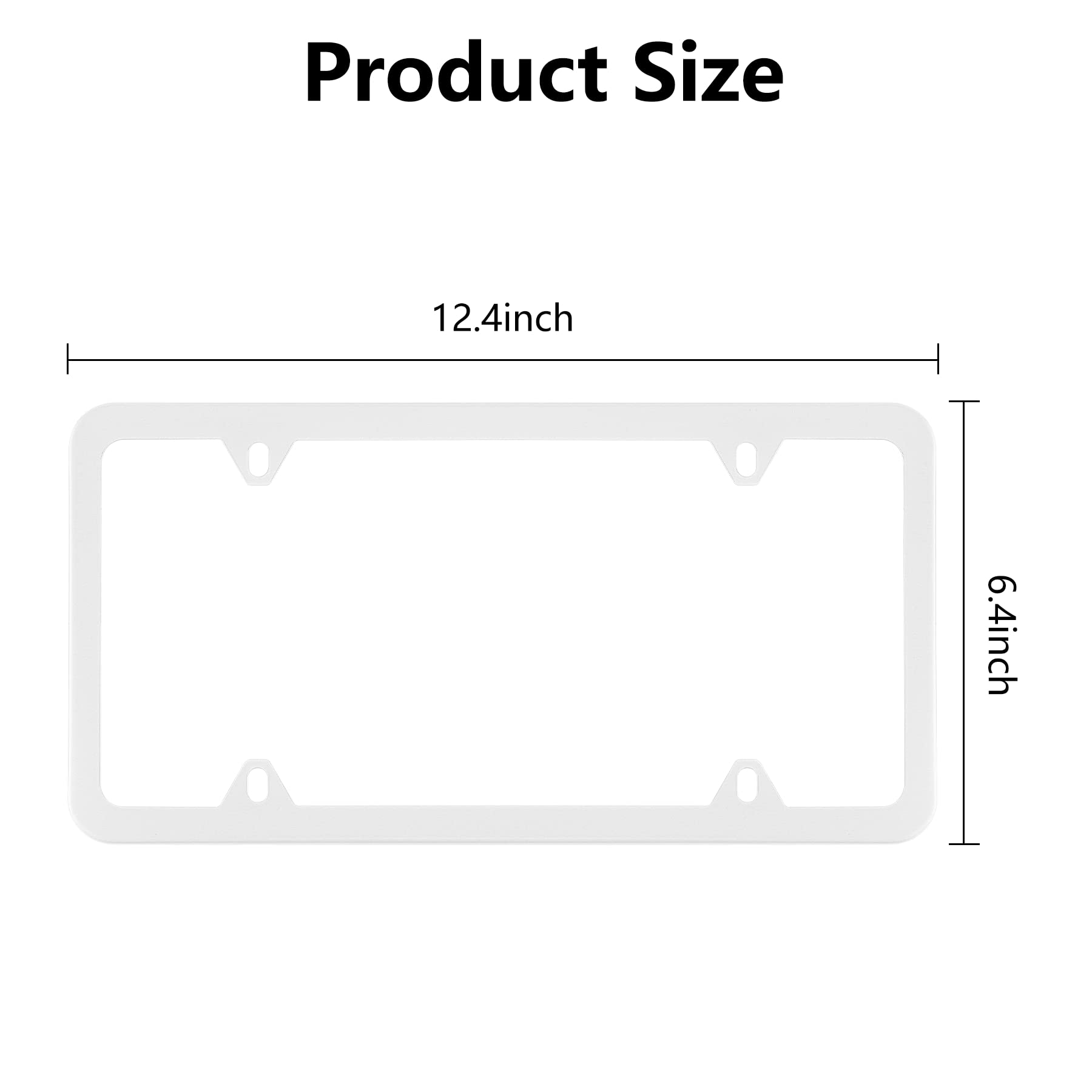 Alpmosn 2Pcs Stainless Steel License Plate Frames, 4 Holes Car Licence Plate Covers With Screws Washers And Caps, Car Exterior A